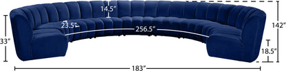 Infinity - 9 Piece Velvet Modular Sectional