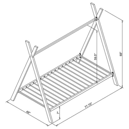 Fultonville - Metal Twin Tent Bed - Pink