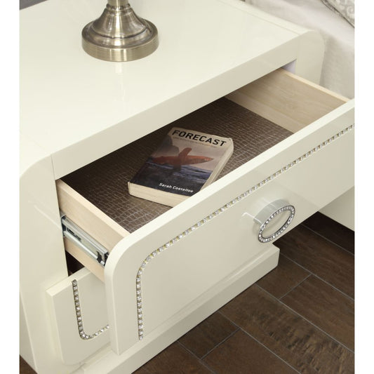 Bellagio - Nightstand - Ivory High Gloss