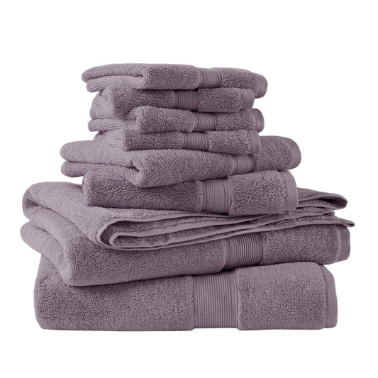 800GSM - 8 Piece Antimicrobial Towel Set - Light Purple