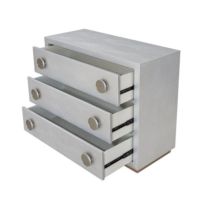 Anpu - Console Cabinet - Silver Faux Crocodile Skin