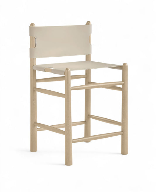 Santos - Upholstered Counter Stool With Stained Natural Base