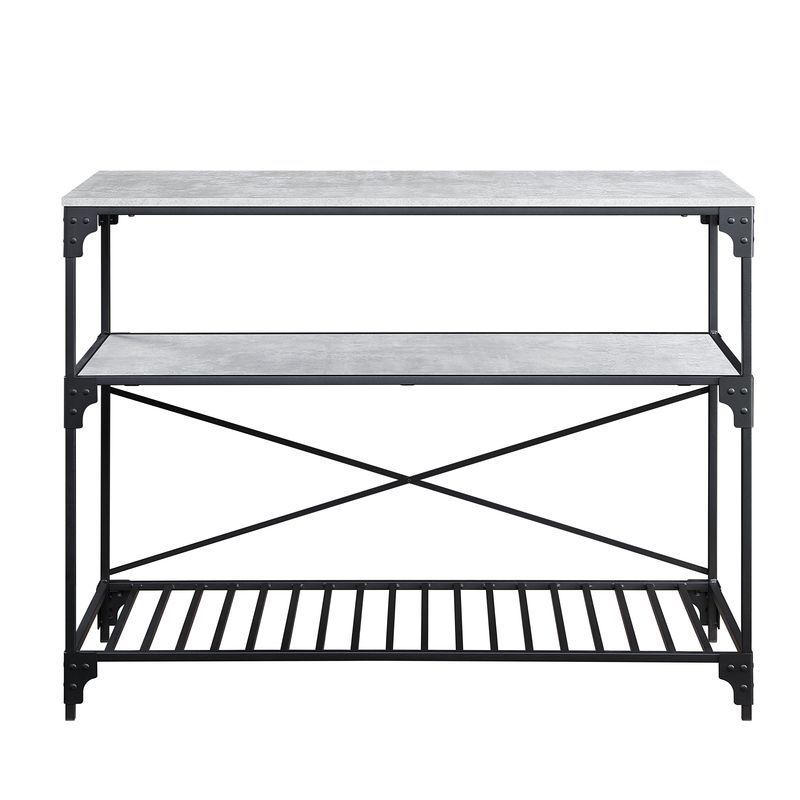 Jakob - Kitchen Cart - Black & Concrete Finish