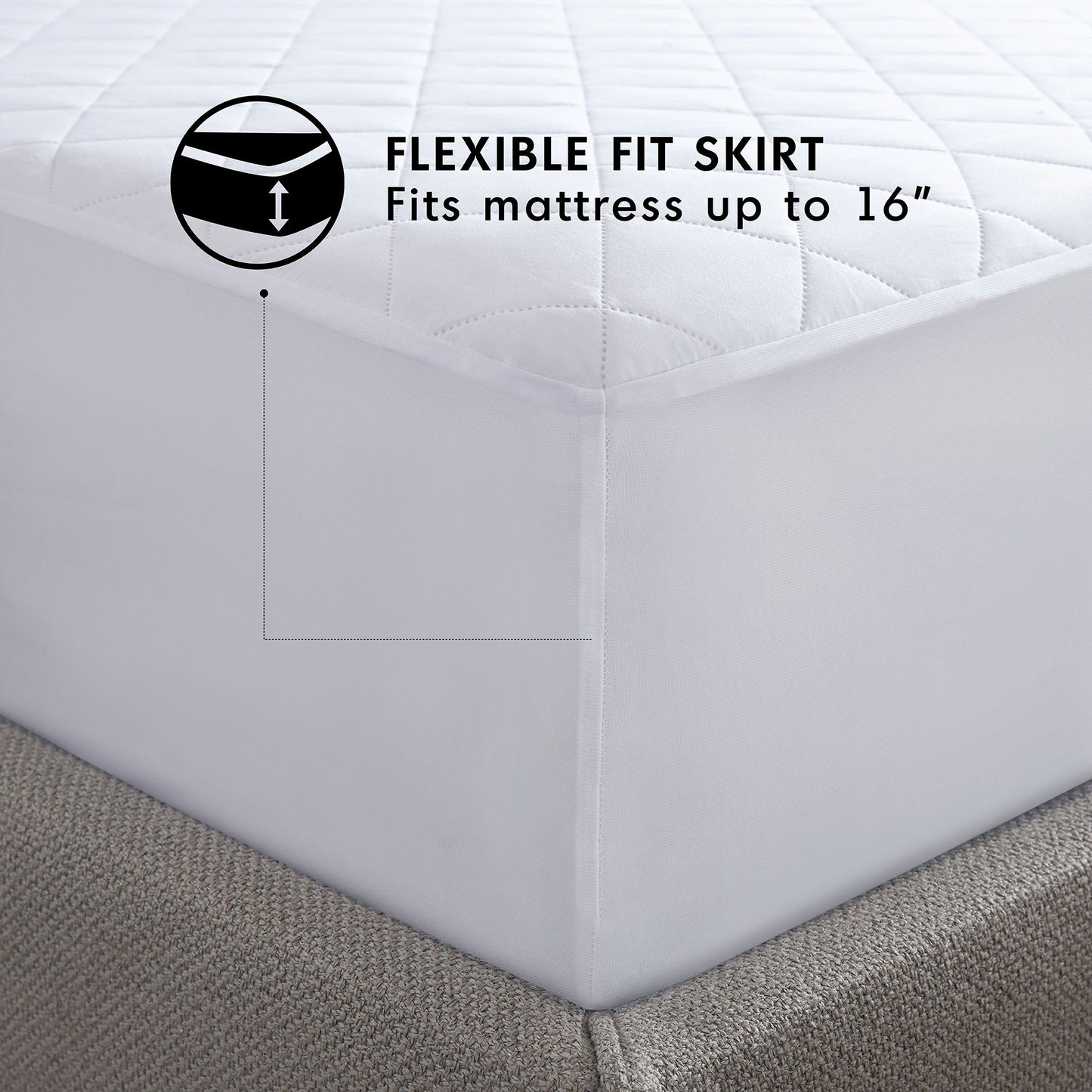 Microfiber Essential Waterproof - Full Waterproof Mattress Pad - White