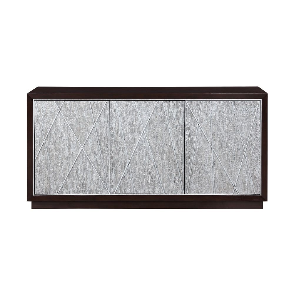 Geranio - Console Cabinet - Metallic Silver & Walnut