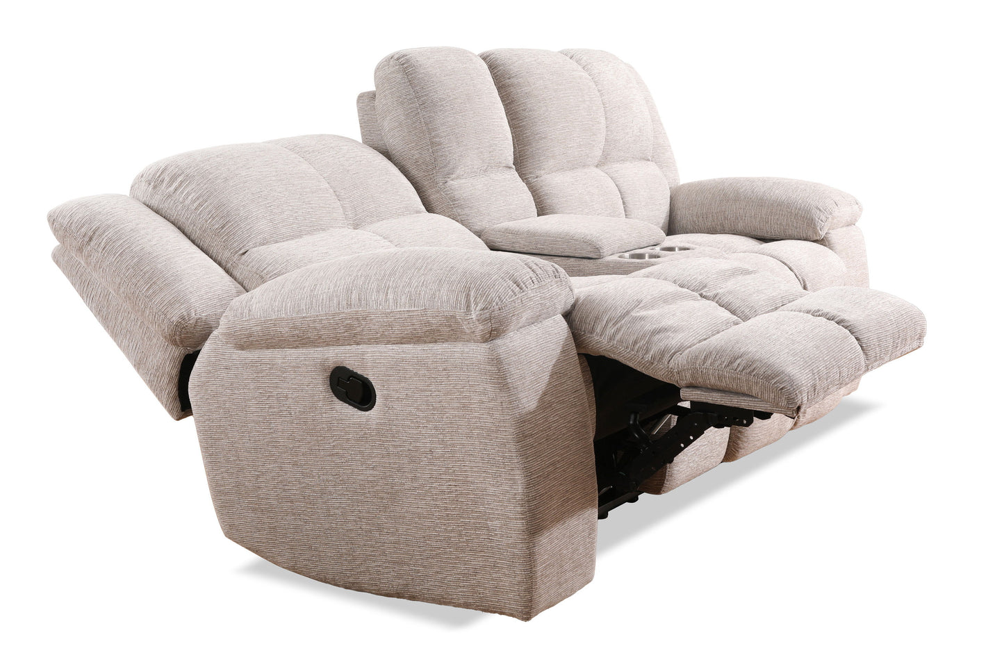 Buster - Reclining Console Loveseat - Opal Taupe