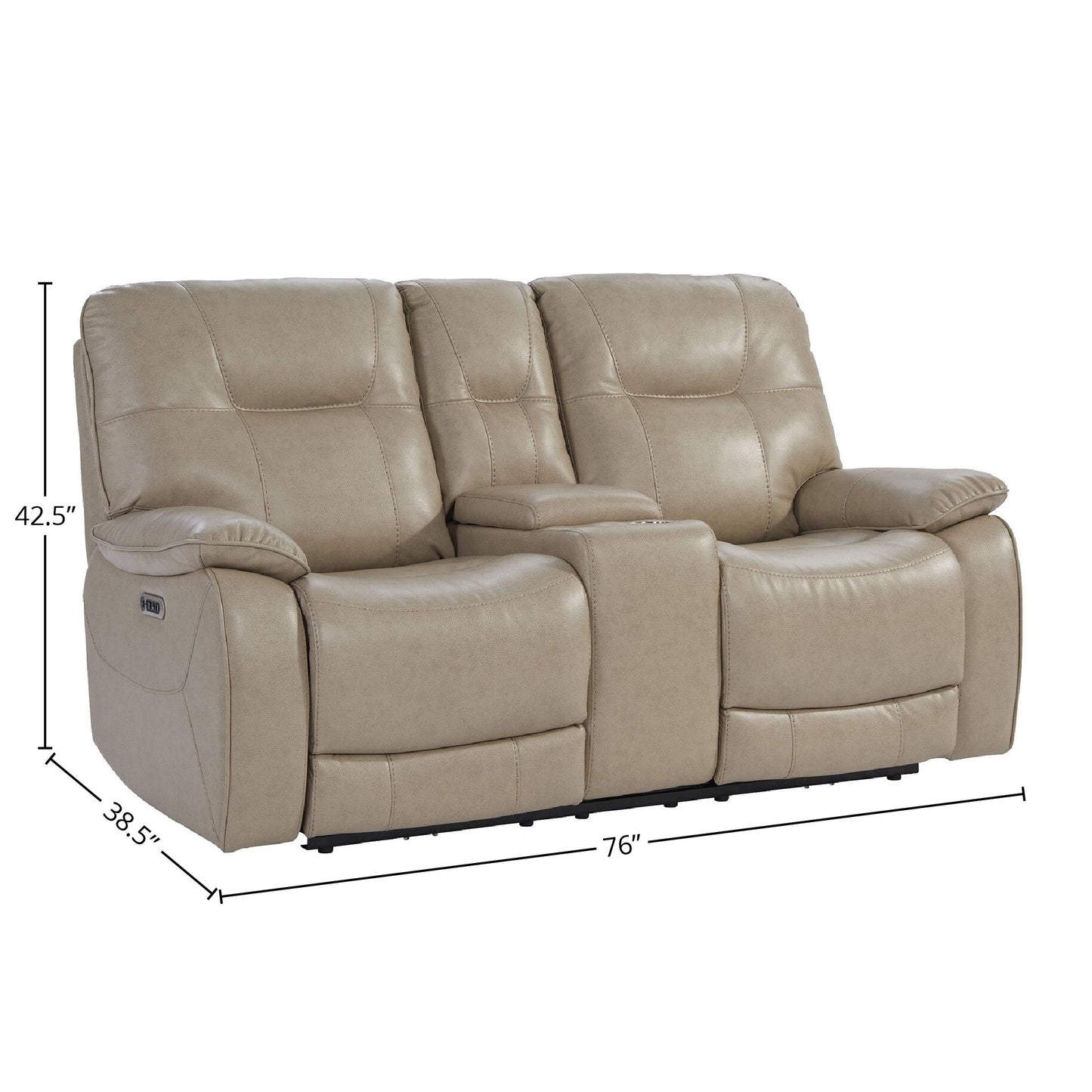 Axel - Power Console Loveseat - Parchment