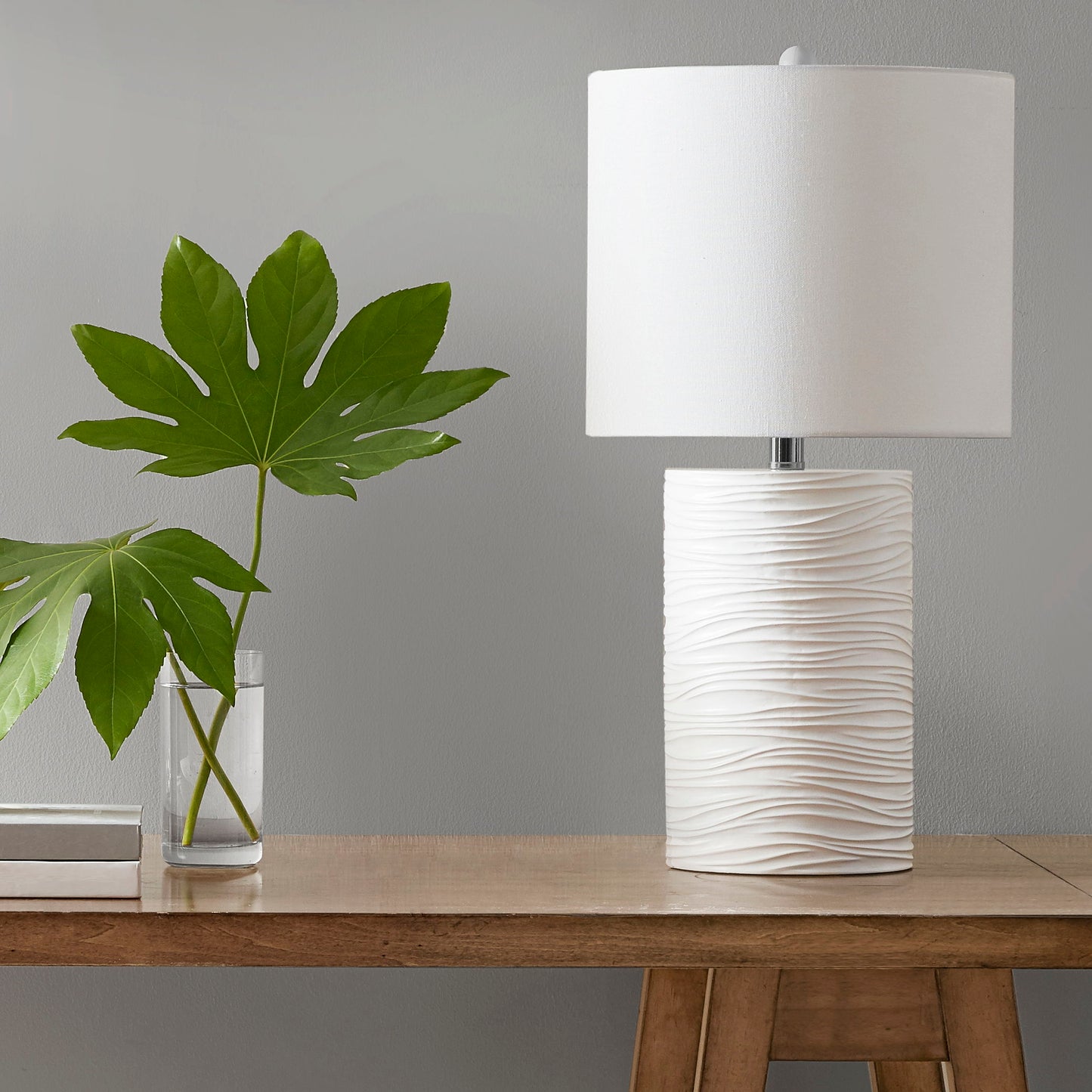 Crewe - Textured Resin Table Lamp - White