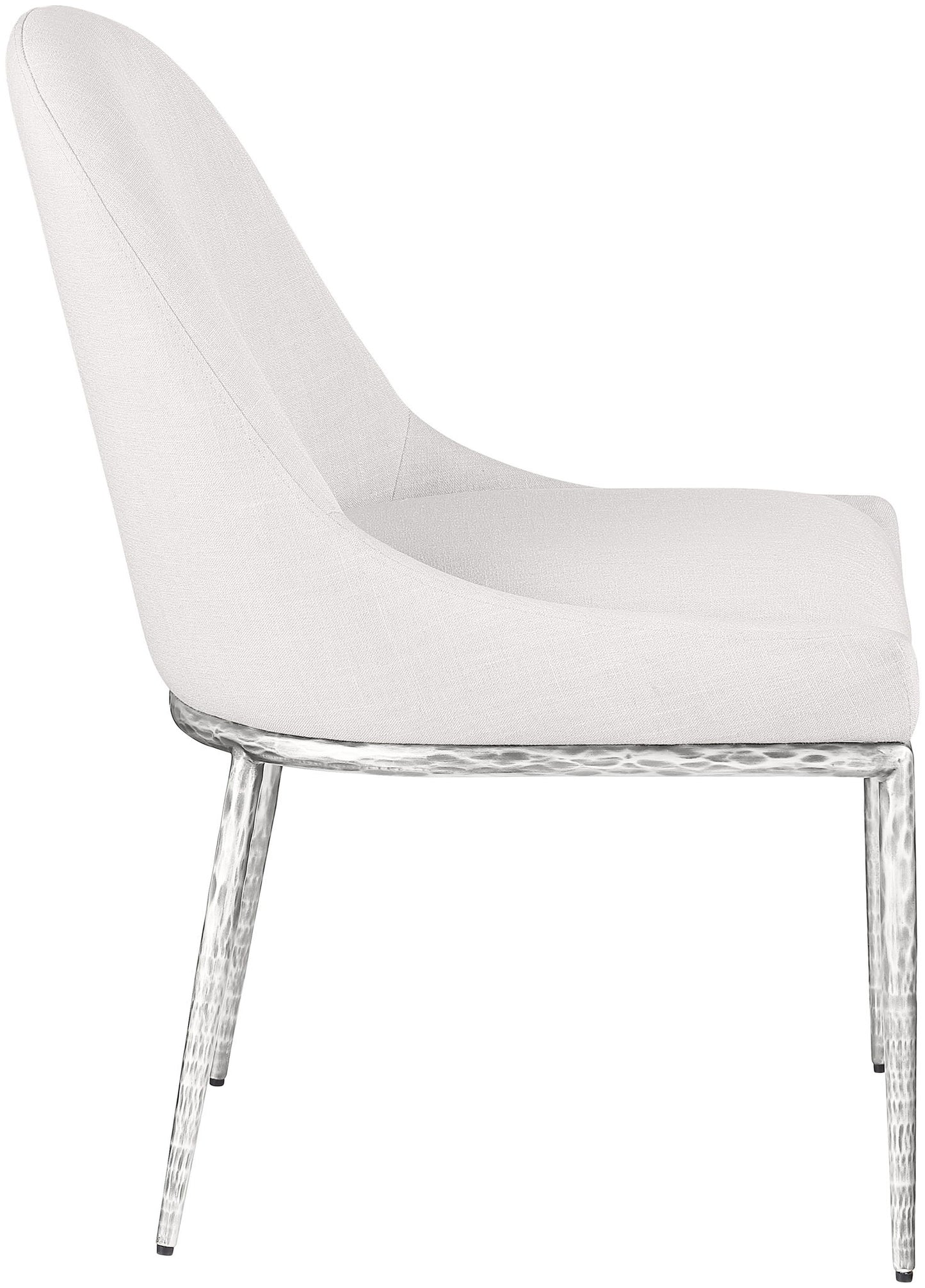 Ferro - Upholstered Dining Side Chair With Brushed Silver Legs