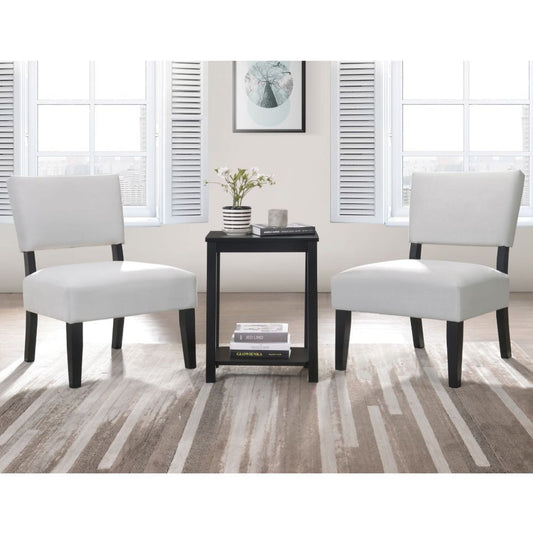 Bryson - Chair & Table - Dove Gray Velvet & Black