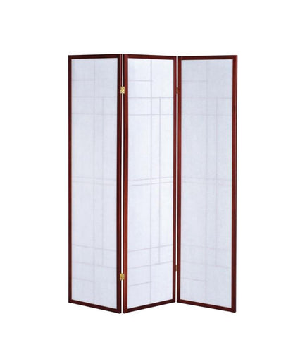 Katerina - 3-Panel Room Divider Folding Shoji Screen - Cherry