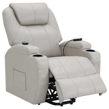 Sanger - Upholstered Power Lift Massage Recliner