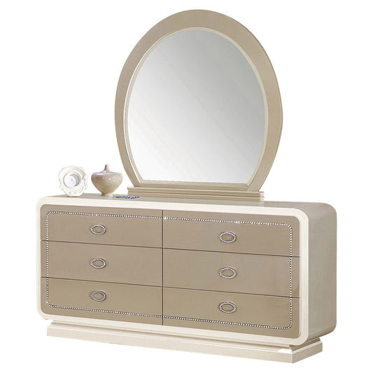 Allendale - Mirror - Ivory & Latte High Gloss