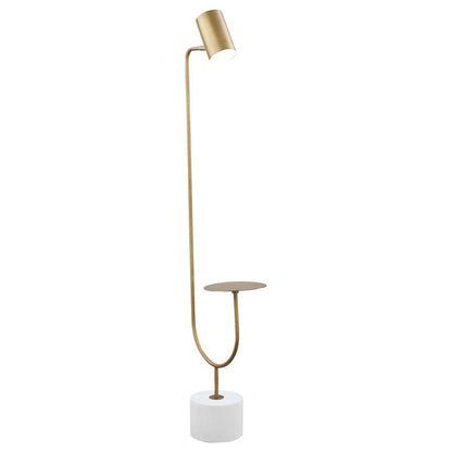 Jodie - Adjustable Floor Lamp Side Table - Antique Brass