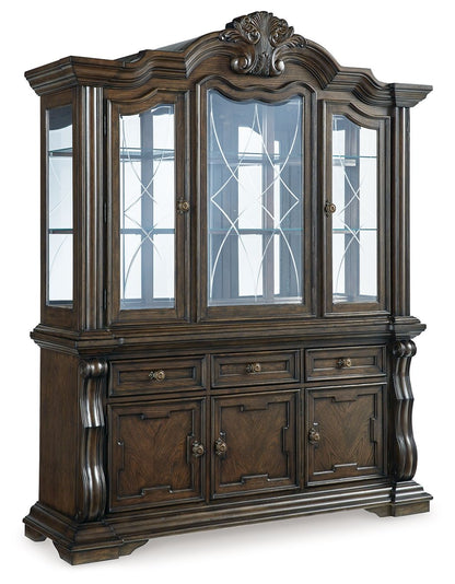 Maylee - Dark Brown - Dining Buffet And Hutch