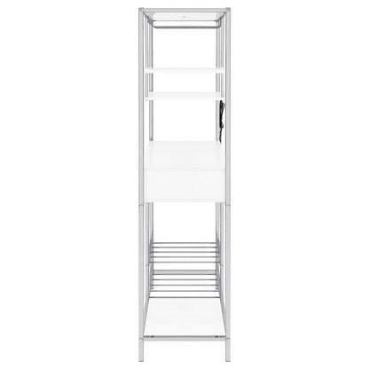 Figueroa - 5-Shelf Wine Storage Bar Cabinet - White High Gloss