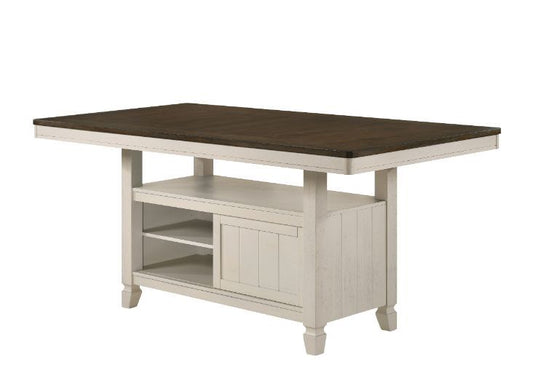 Tasnim - Counter Dining Table - Oak & Antique White