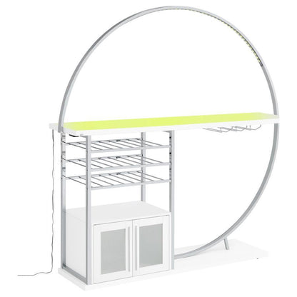 Risley - 2-Door Circular LED Home Bar With Wine Storage