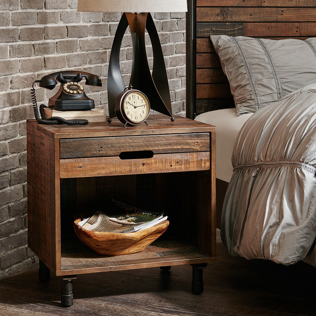 Renu - Nightstand - Light Brown Multi