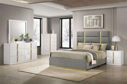 Ines - Fabric Upholstered Panel Bed