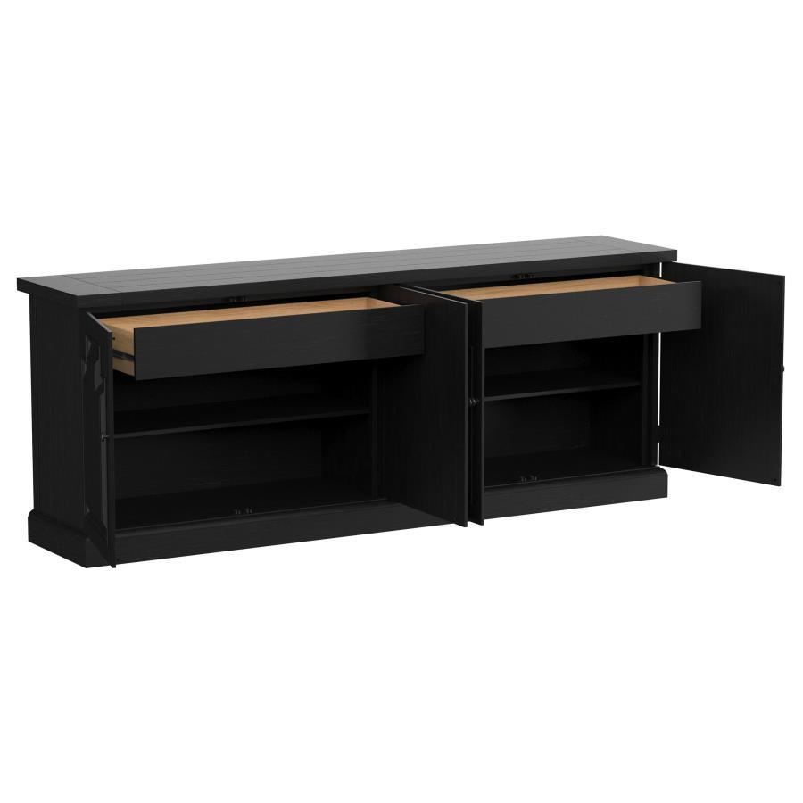 Florence - 4-Door Dining Sideboard Buffet Cabinet - Antique Black