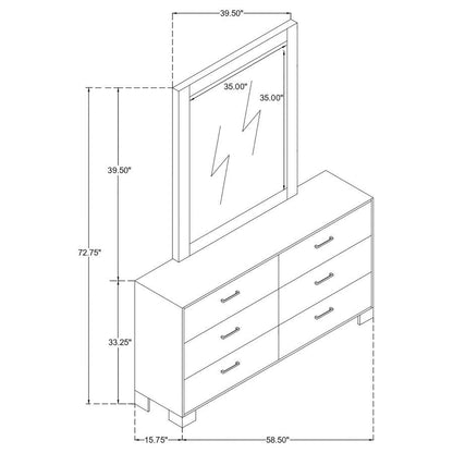 Sidney - 6-Drawer Dresser With Mirror - Rustic Pine