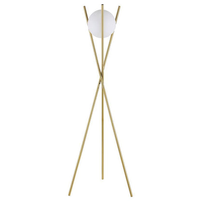 Yamileth - Spherical Bulb Metal Tripod Floor Lamp - Gold