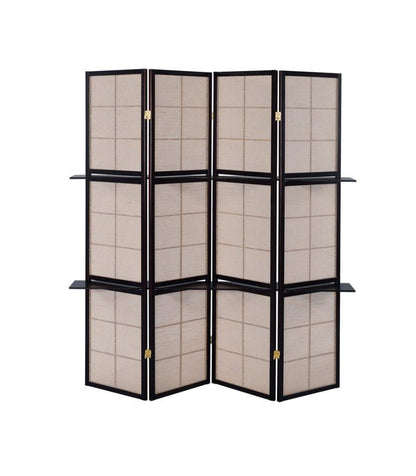 Iggy - 4-Panel Room Divider Folding Shoji Screen - Cappuccino