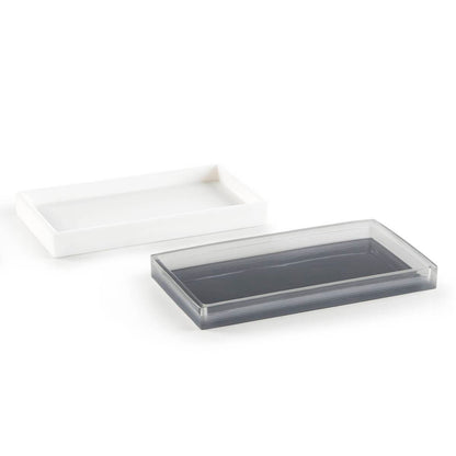 Clear Resin - Bath Accessories Set - Frosted White