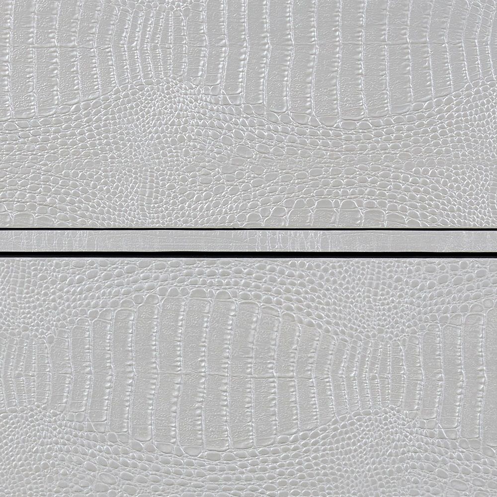 Anpu - Console Cabinet - Silver Faux Crocodile Skin