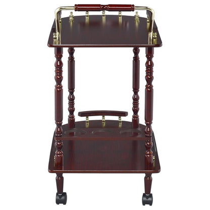 Palmer - 2-Tier Serving Cart - Merlot And Brass