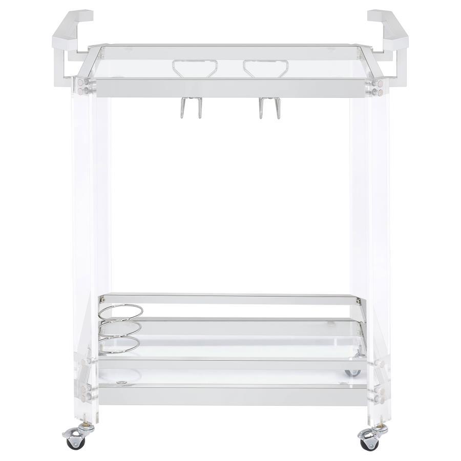 Jefferson - 2-Tier Glass Serving Cart - Clear