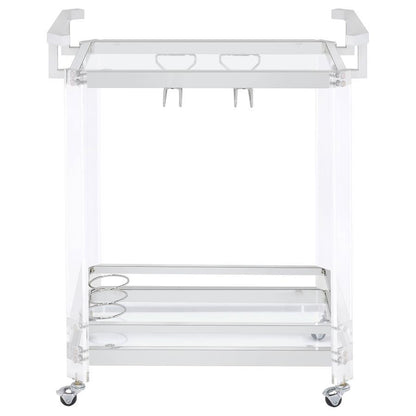 Jefferson - 2-Tier Glass Serving Cart - Clear