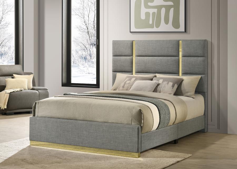 Ines - Fabric Upholstered Panel Bed
