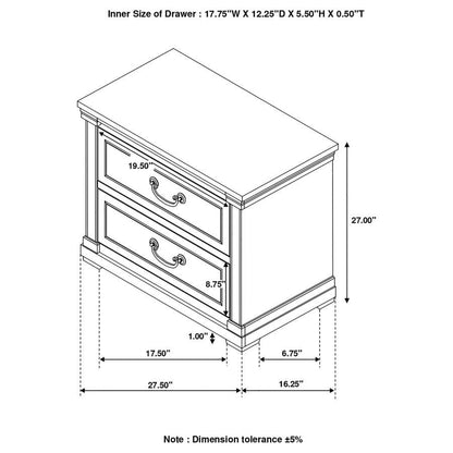 Hillcrest - 2-Drawer Nightstand - Distressed White