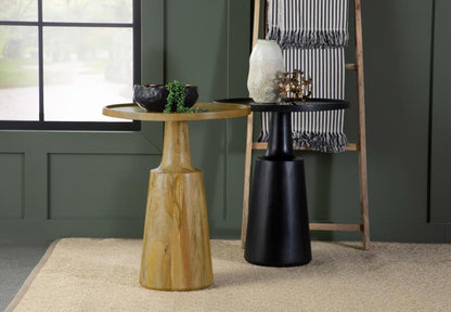 Ixia - Round Solid Mango Wood Accent Side Table