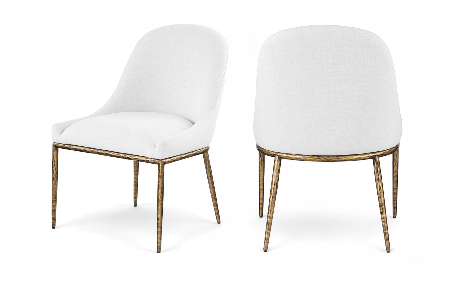 Ferro - Upholstered Dining Side Chair With Brushed Gold Legs