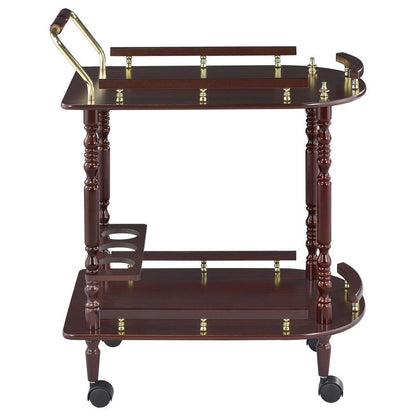 Palmer - 2-Tier Serving Cart - Merlot And Brass