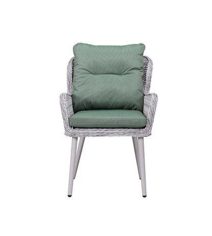 Jenneva - Patio Set - Night Green Fabric & Gray Finish