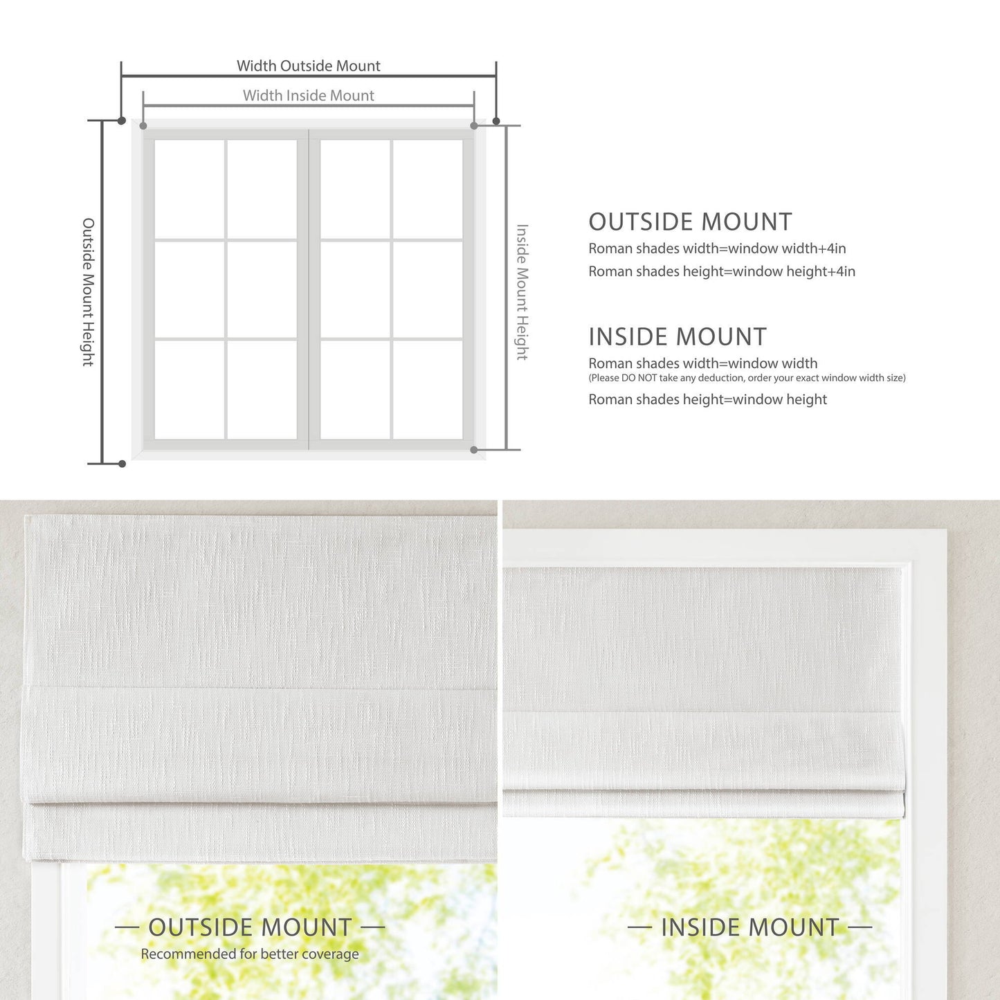 Quincy - 29x64" Total Blackout Cordless Roman Shade - White