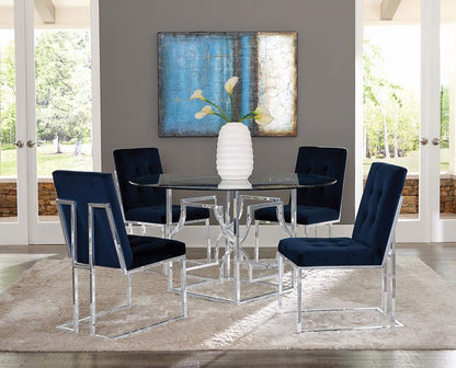 Starlight - Round Glass Top Metal Dining Table