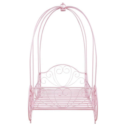 Massi - Metal Twin Canopy Bed - Powder Pink