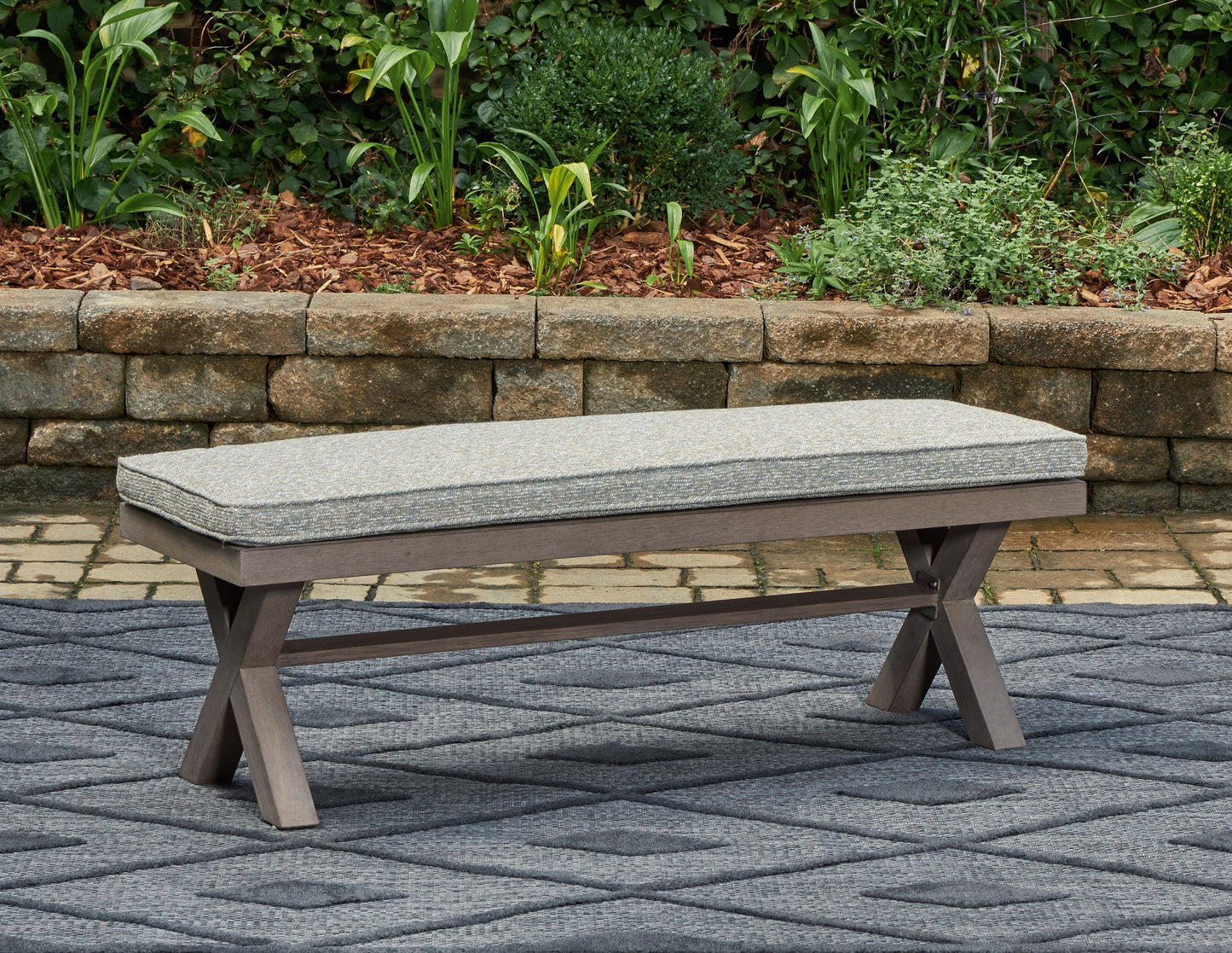 Hillside Barn - Gray / Brown - Bench With Cushion