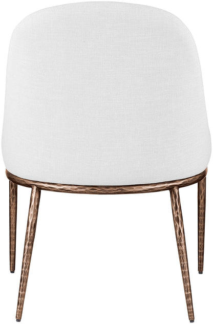 Ferro - Upholstered Dining Side Chair With Brushed Bronze Legs