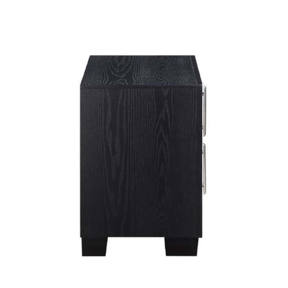 Nicola - Nightstand - Silver PU & Black Finish