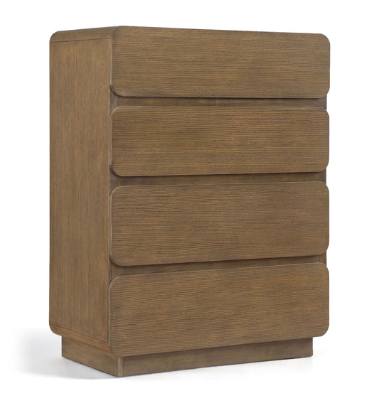 Adagio - Solid Wood And Oak Veneer Chest - Brown