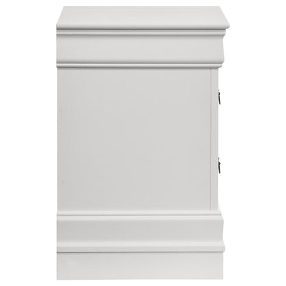 Louis Philippe - 2-Drawer Nightstand Bedside Table - White