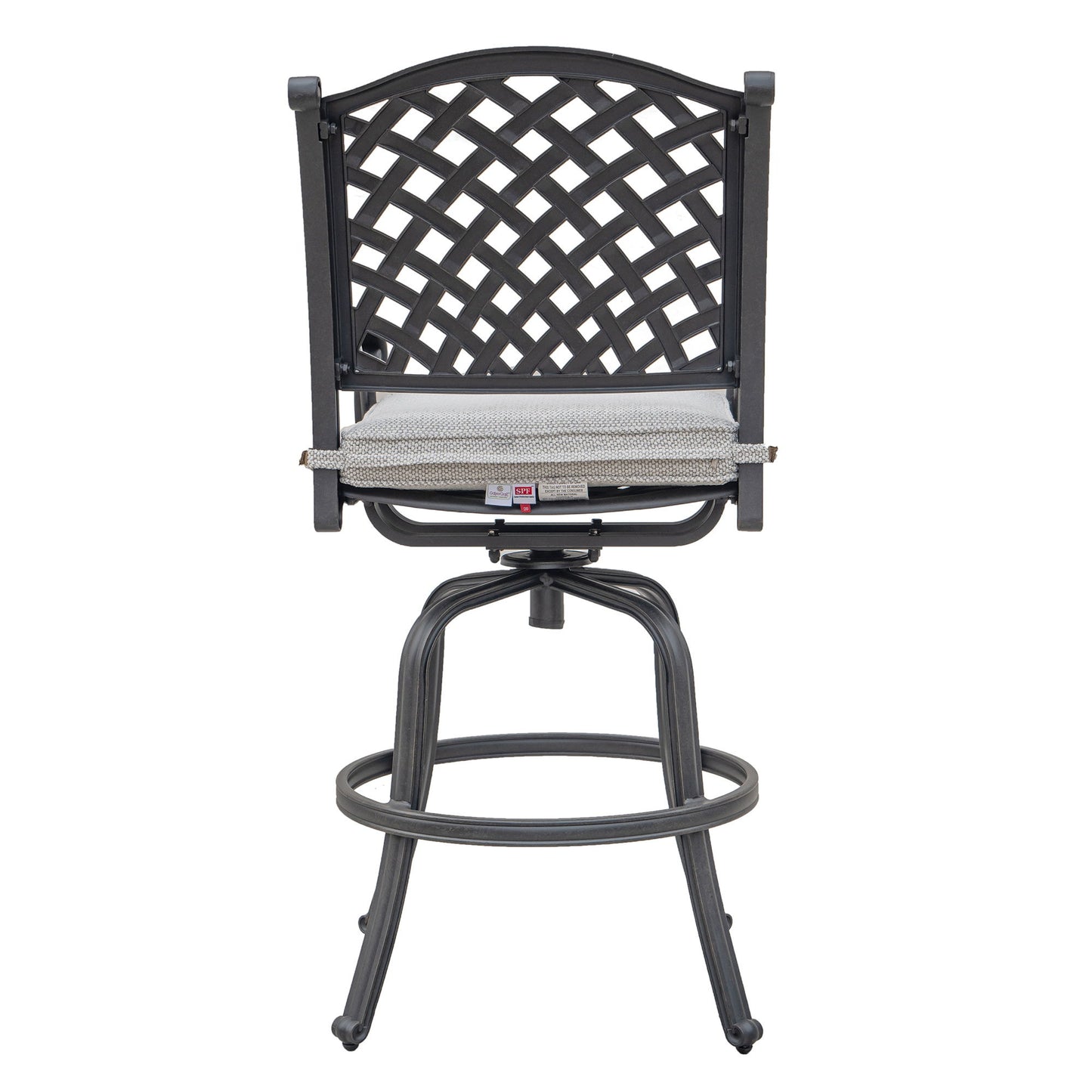 Premium Outdoor Aluminum Bar Stools With Olefin Cushions (Set of 2) - Sandstorm