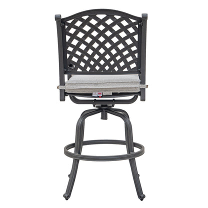 Premium Outdoor Aluminum Bar Stools With Olefin Cushions (Set of 2) - Sandstorm