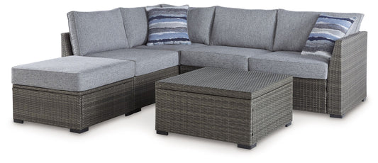 Petal Road - Gray - Loveseat Sectional, Ottoman, Table Set (Set of 4)